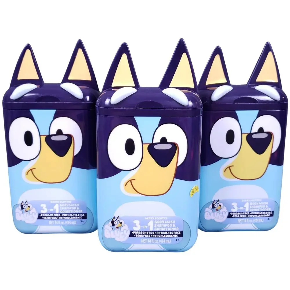 Lot of 3 Bluey 3-in-1‎ Body Wash Shampoo & Conditioner Limited Edition NEW